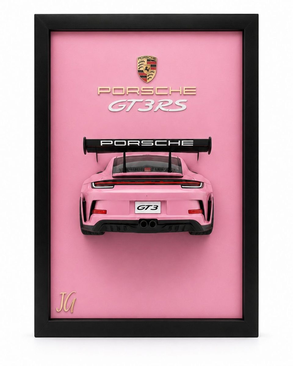 Porsche 911 GT3 RS 3D Frame Pink