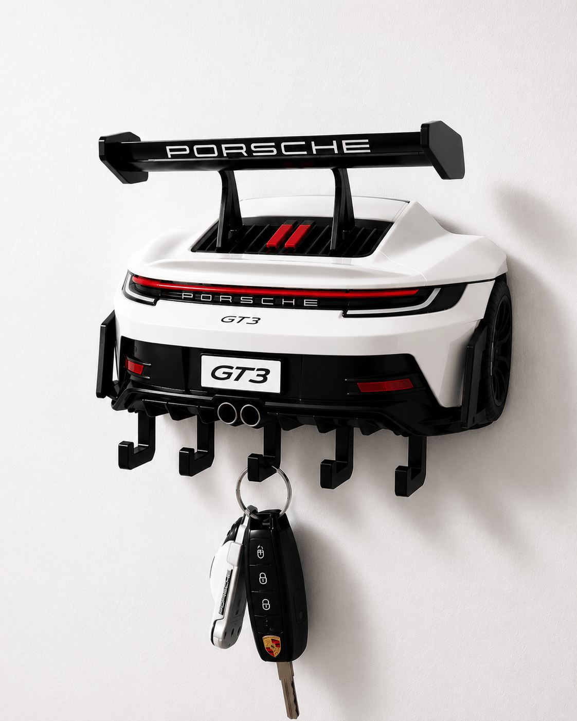 White Porsche 911 GT3 RS Back Key Holder